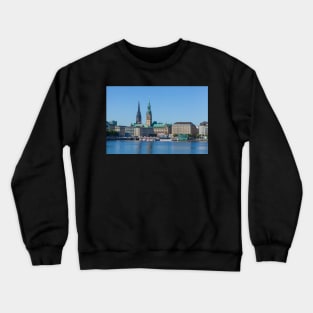 Inner Alster, City Hall, Hamburg, Germany Crewneck Sweatshirt